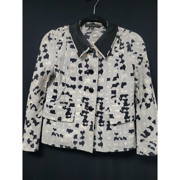 Marc Jacobs 100% Silk Woven Blazer Jacket Geometric Runway Print Size 2 - Picture 1 of 10